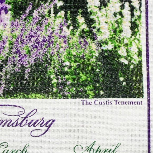 Vintage 2001 Colonial Williamsburg VA Calendar Towel Custis Tenement & Gardens - Picture 6 of 9